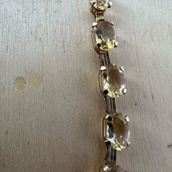 Vintage Elegant 10k Gold Citrine Tennis Bracelet - Picture 5 of 11